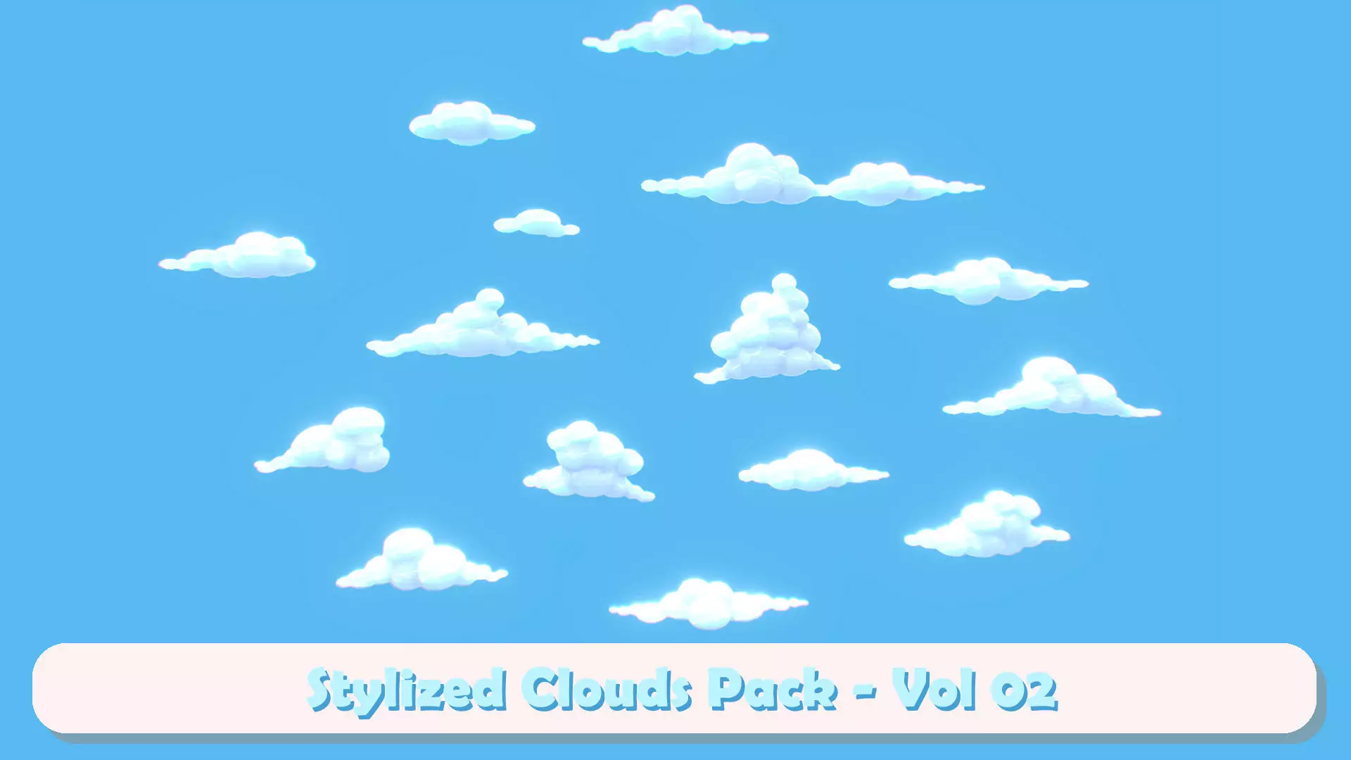Stylized Clouds Pack - Vol 02 Low-poly 3D model_0