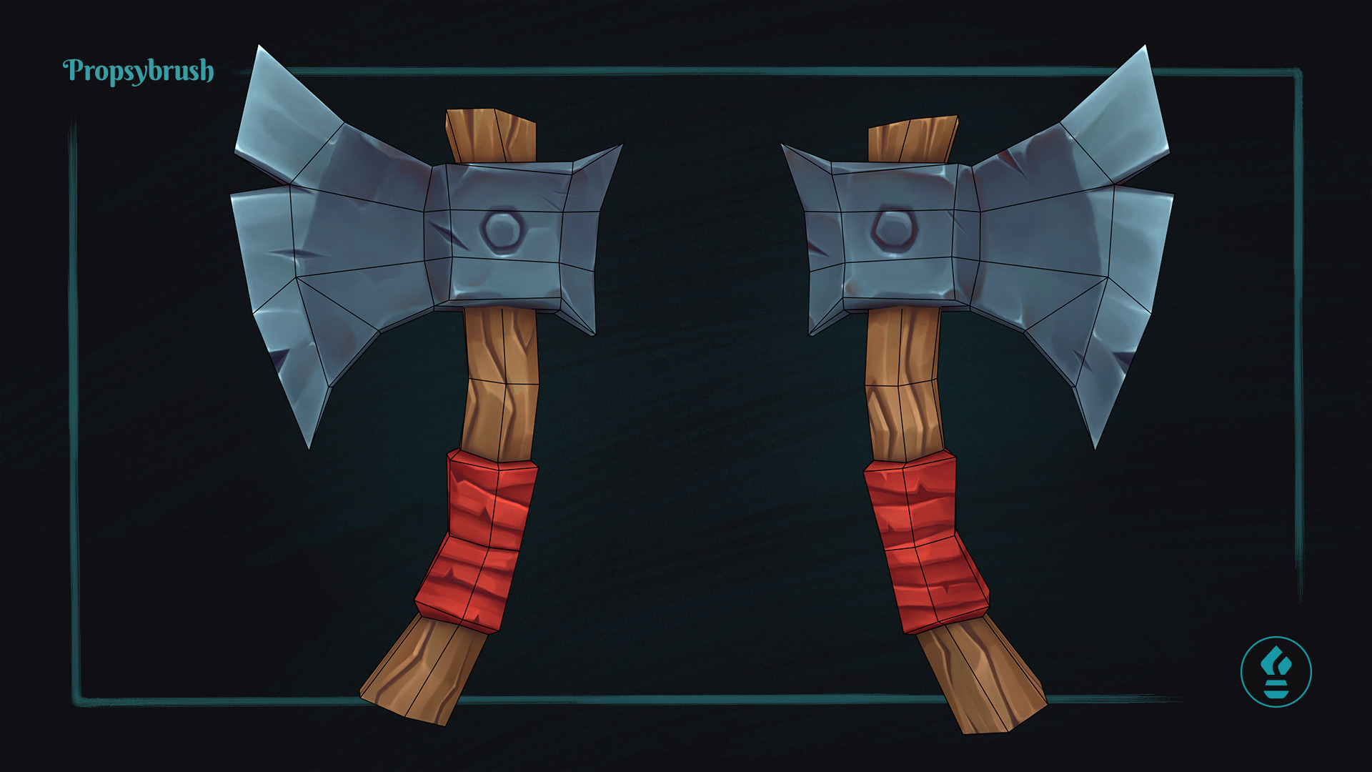 Stylized Axe Prop - Game-Ready Hand-Painted Asset - Low-poly 3D model_4