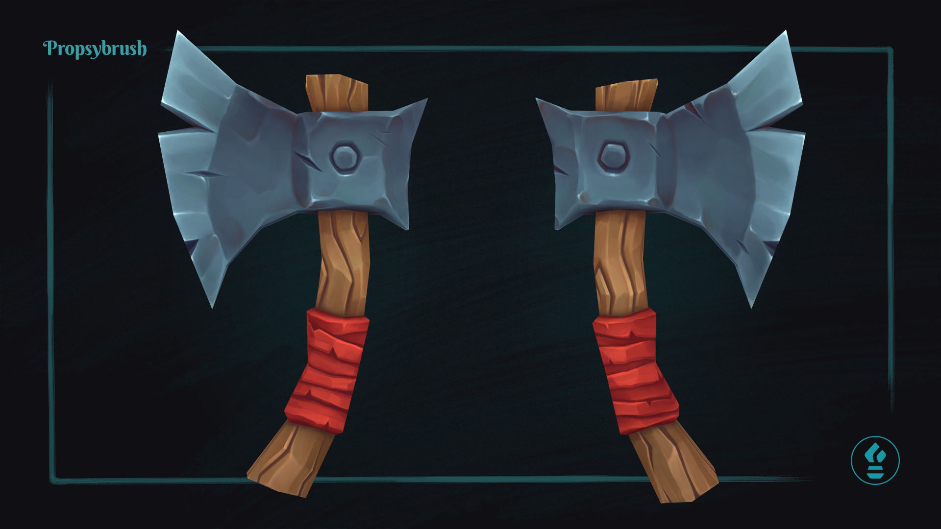 Stylized Axe Prop - Game-Ready Hand-Painted Asset - Low-poly 3D model_3
