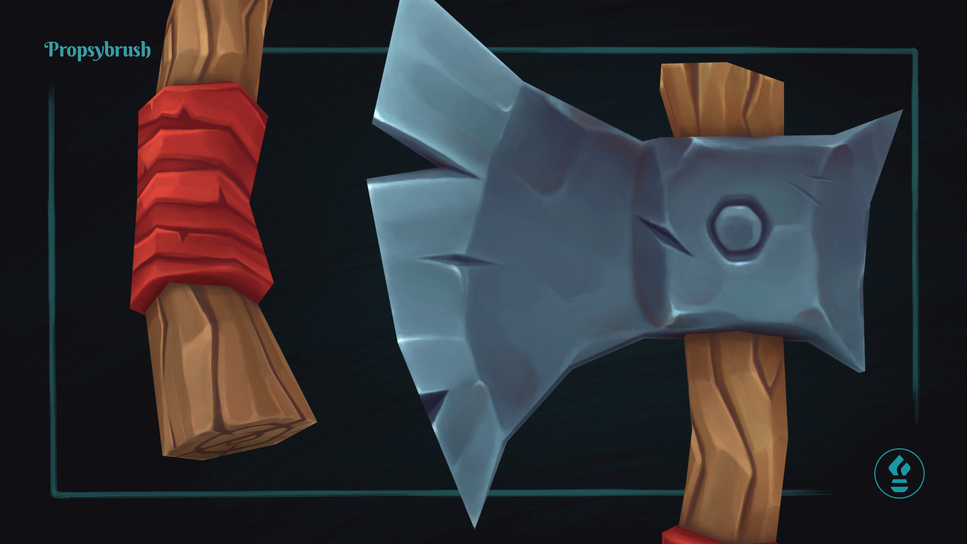 Stylized Axe Prop - Game-Ready Hand-Painted Asset - Low-poly 3D model_6