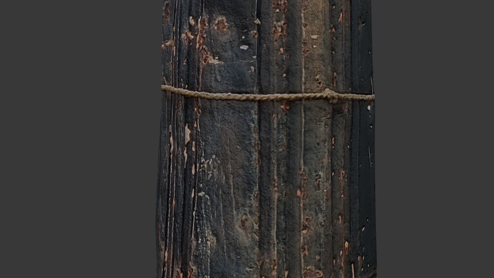 Rustic Cast Iron Bollard Low-poly 3D model_3