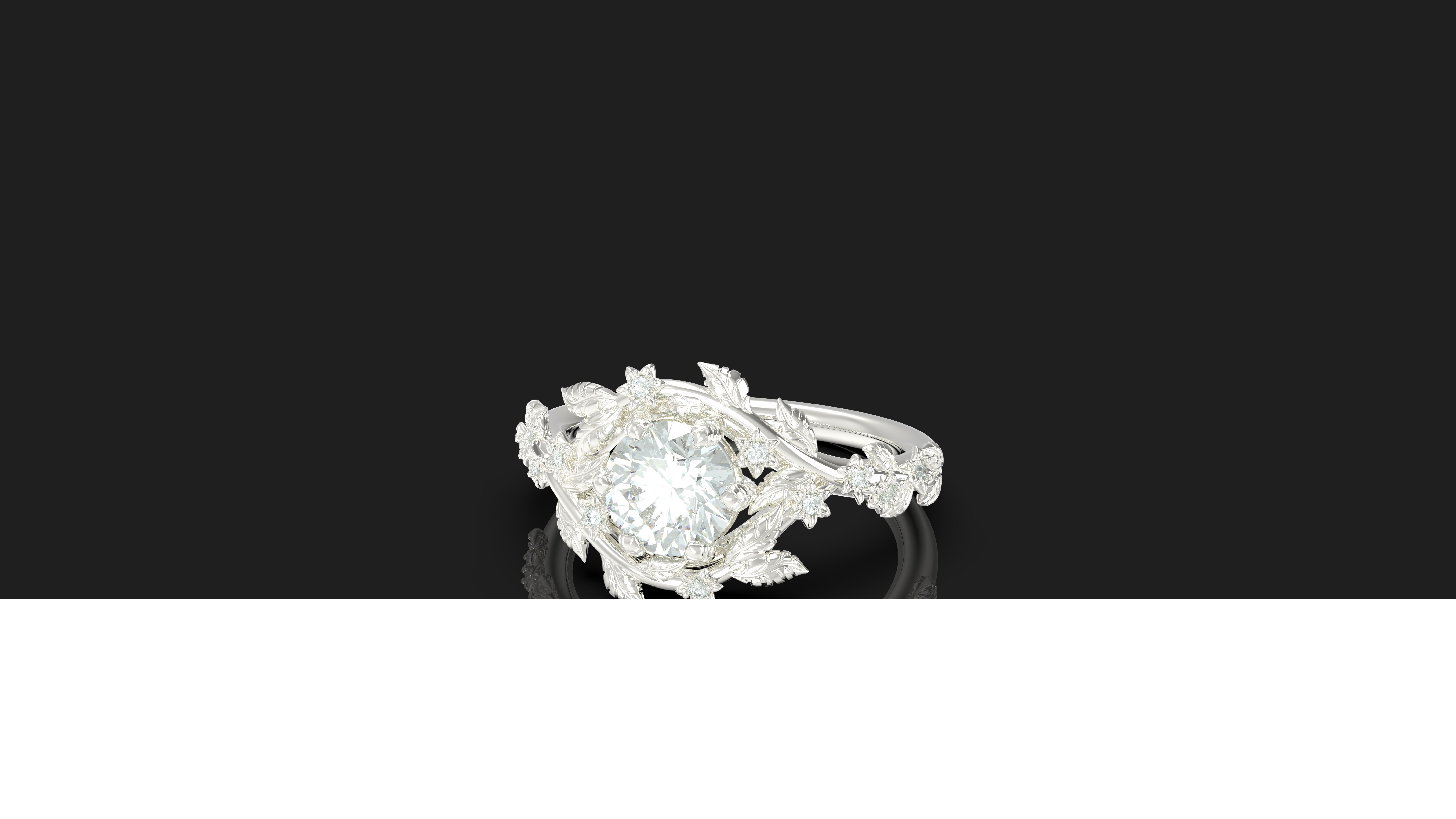 Flowers ring 3D print model_1