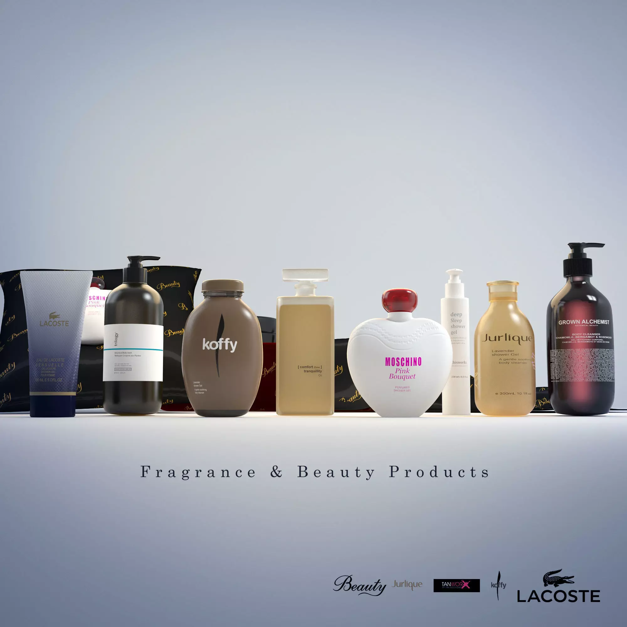 Beauty Collection Set fragrance and products 3D model_0