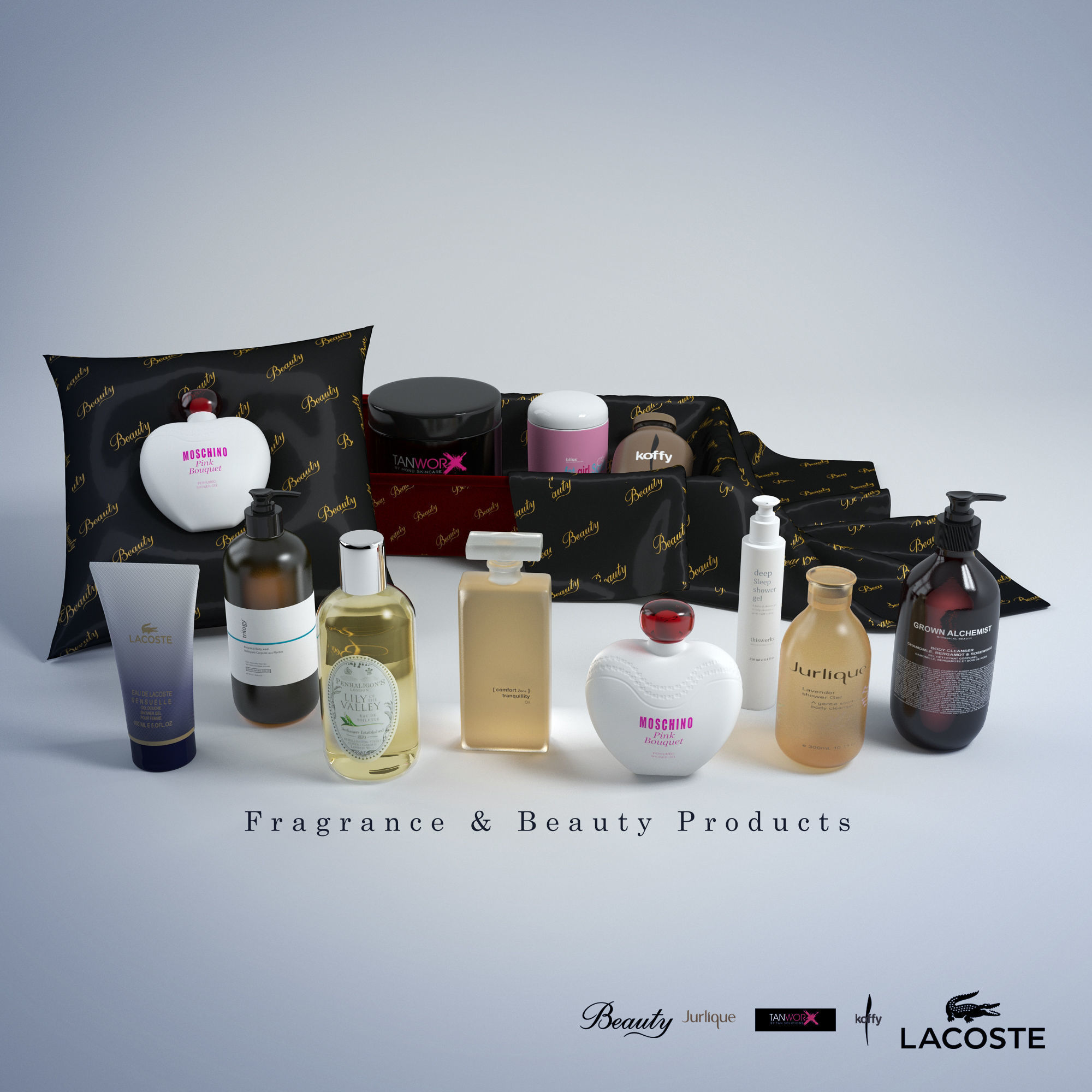 Beauty Collection Set fragrance and products 3D model_1