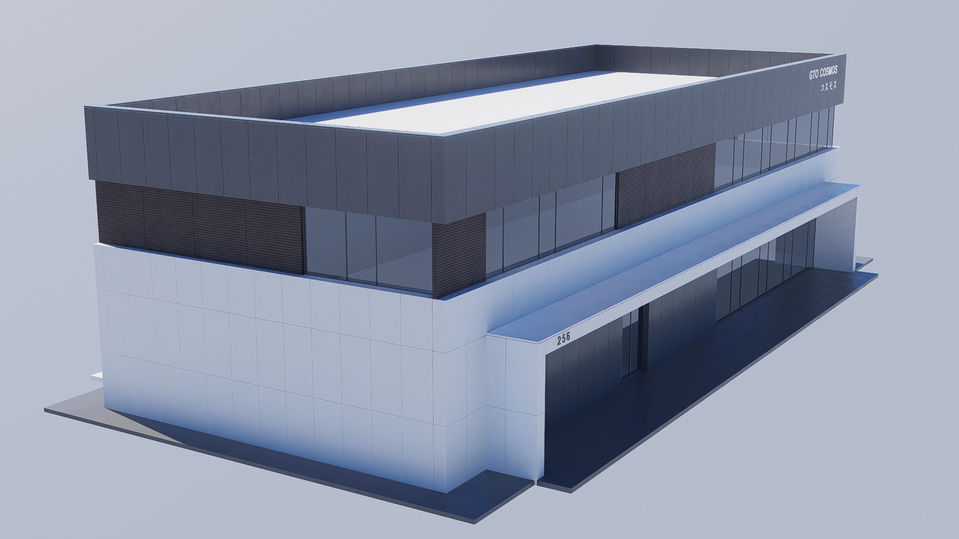 building modern office Low-poly 3D model_7