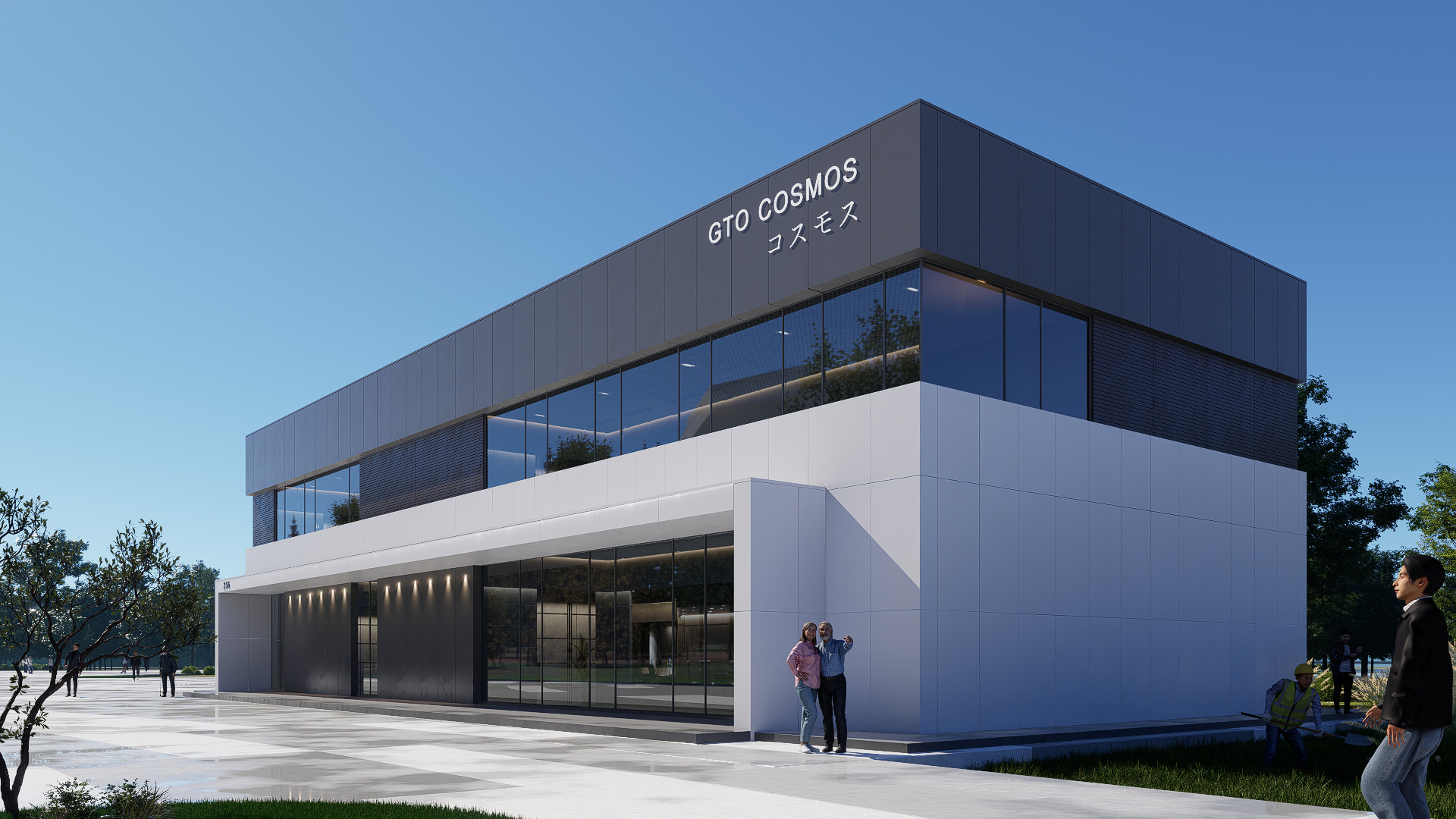 building modern office Low-poly 3D model_1