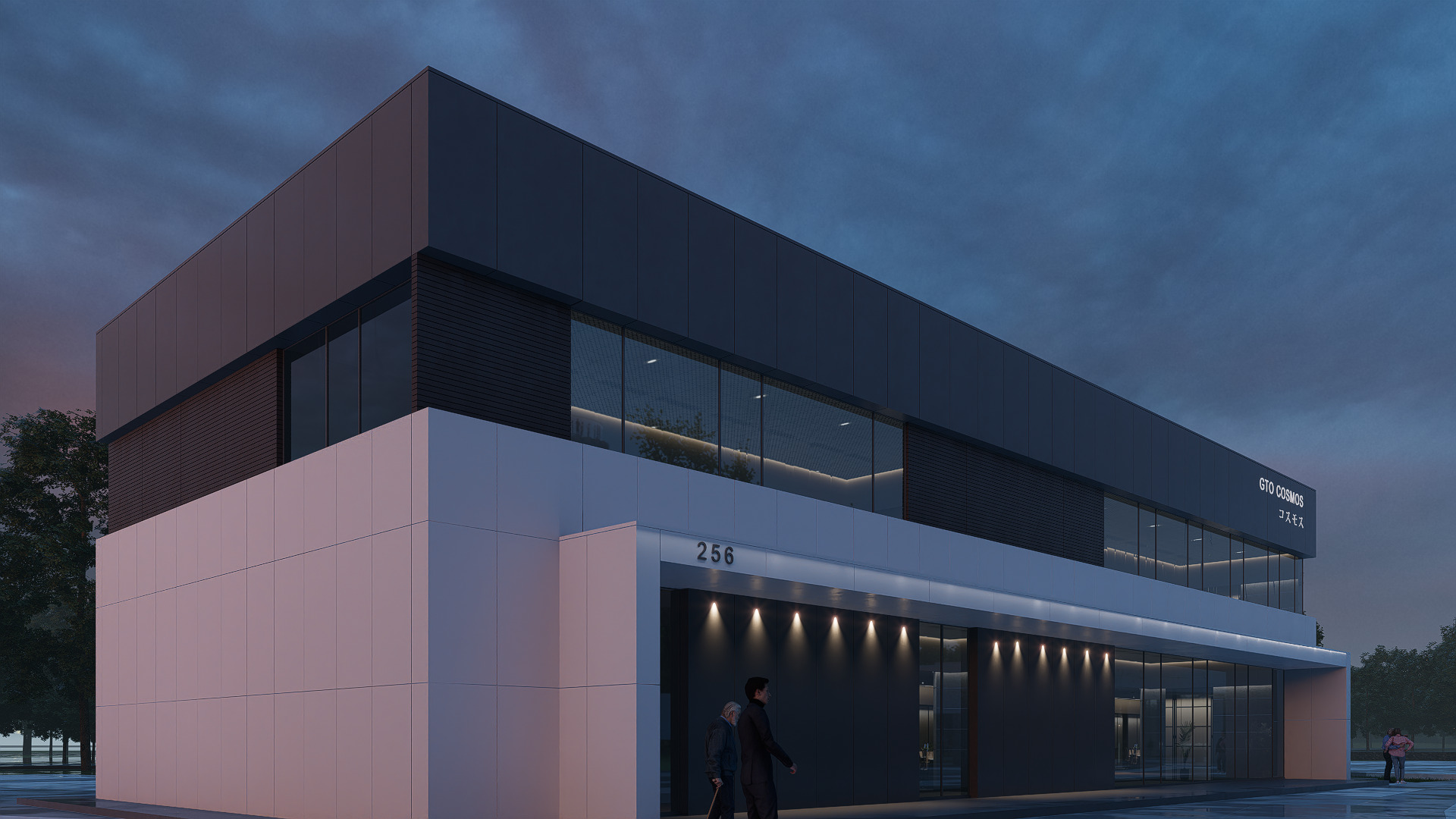 building modern office Low-poly 3D model_4