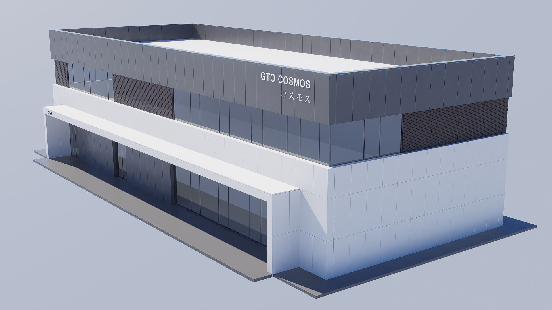 building modern office Low-poly 3D model_6