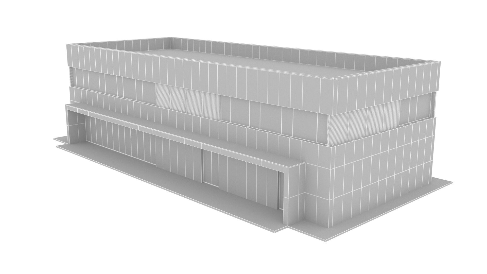 building modern office Low-poly 3D model_12