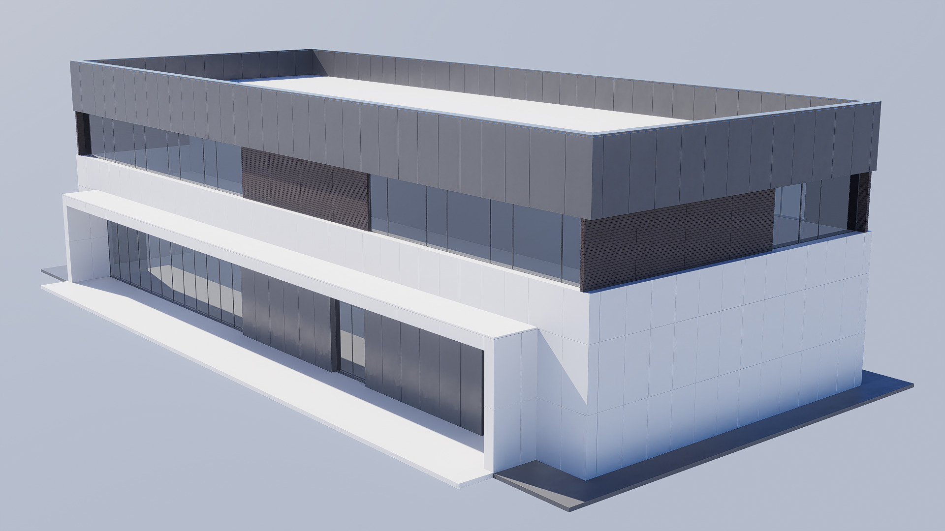 building modern office Low-poly 3D model_8
