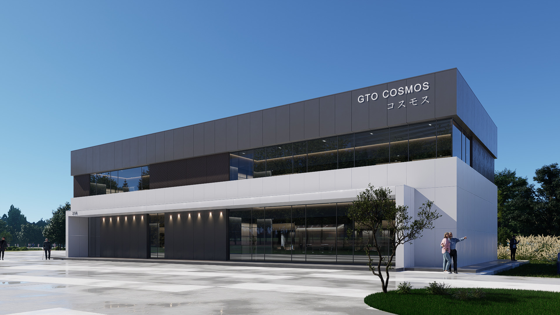 building modern office Low-poly 3D model_2