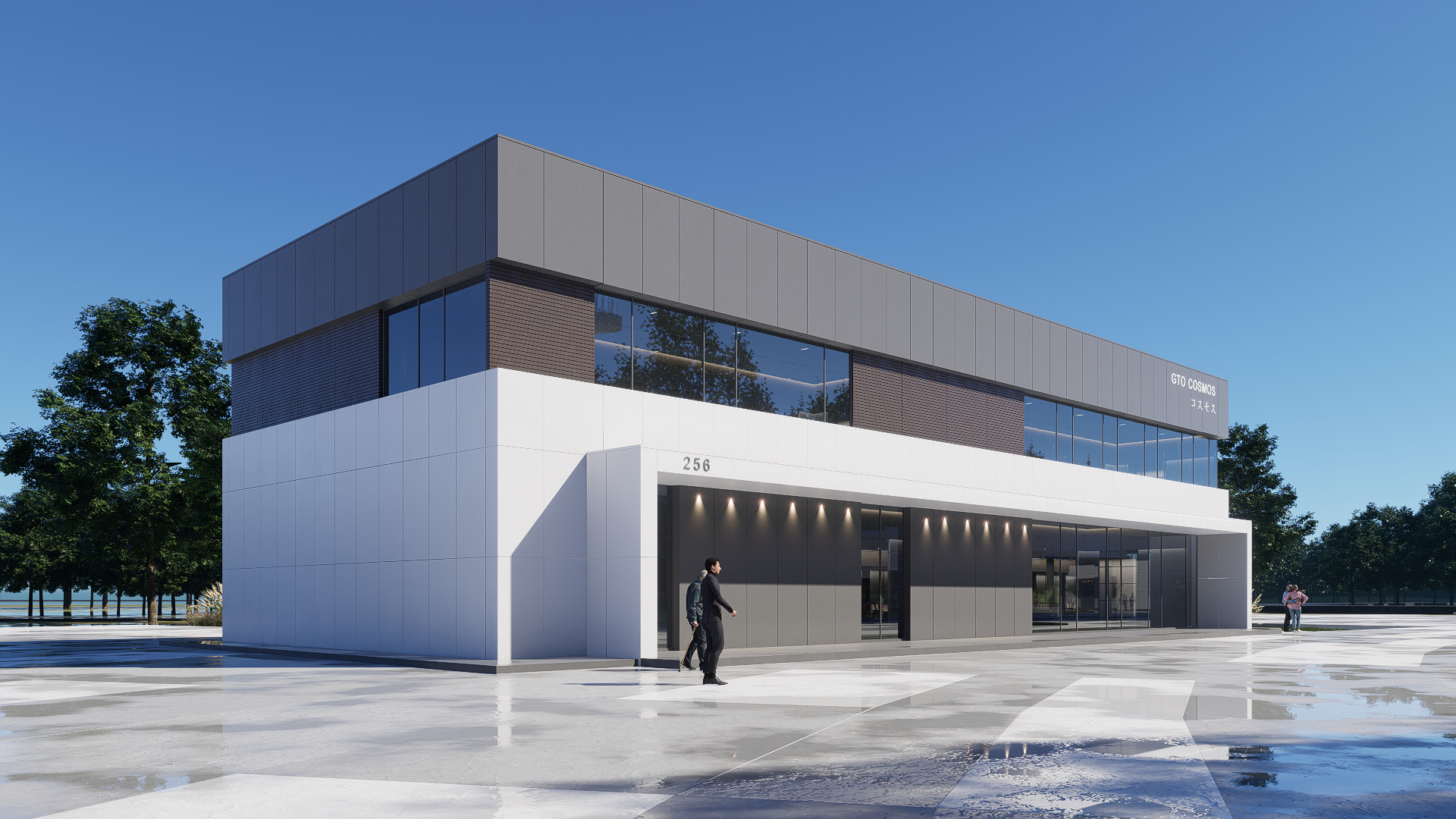 building modern office Low-poly 3D model_3