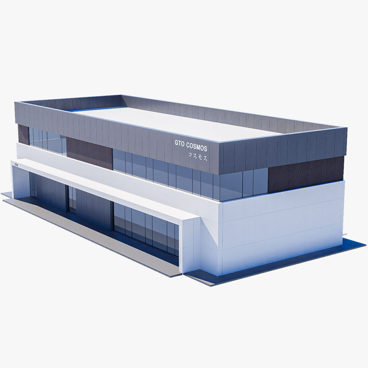 building modern office Low-poly 3D model_5