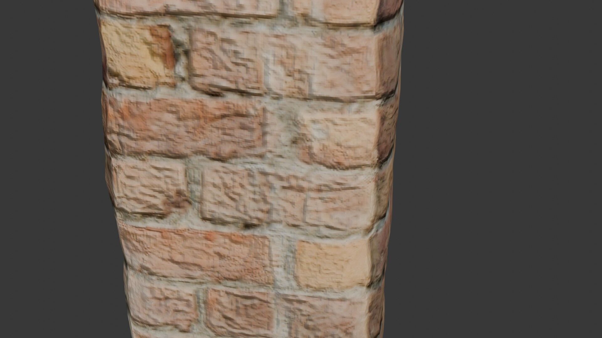 Old Brick Pilla Low-poly 3D model_3