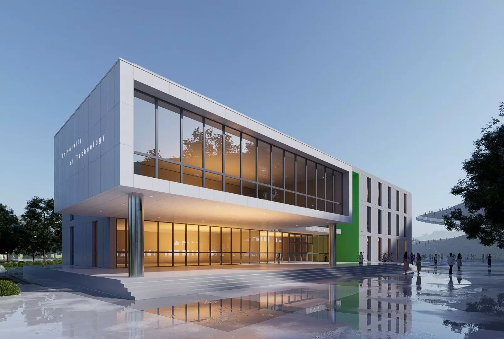 realistic university Low-poly 3D model_0