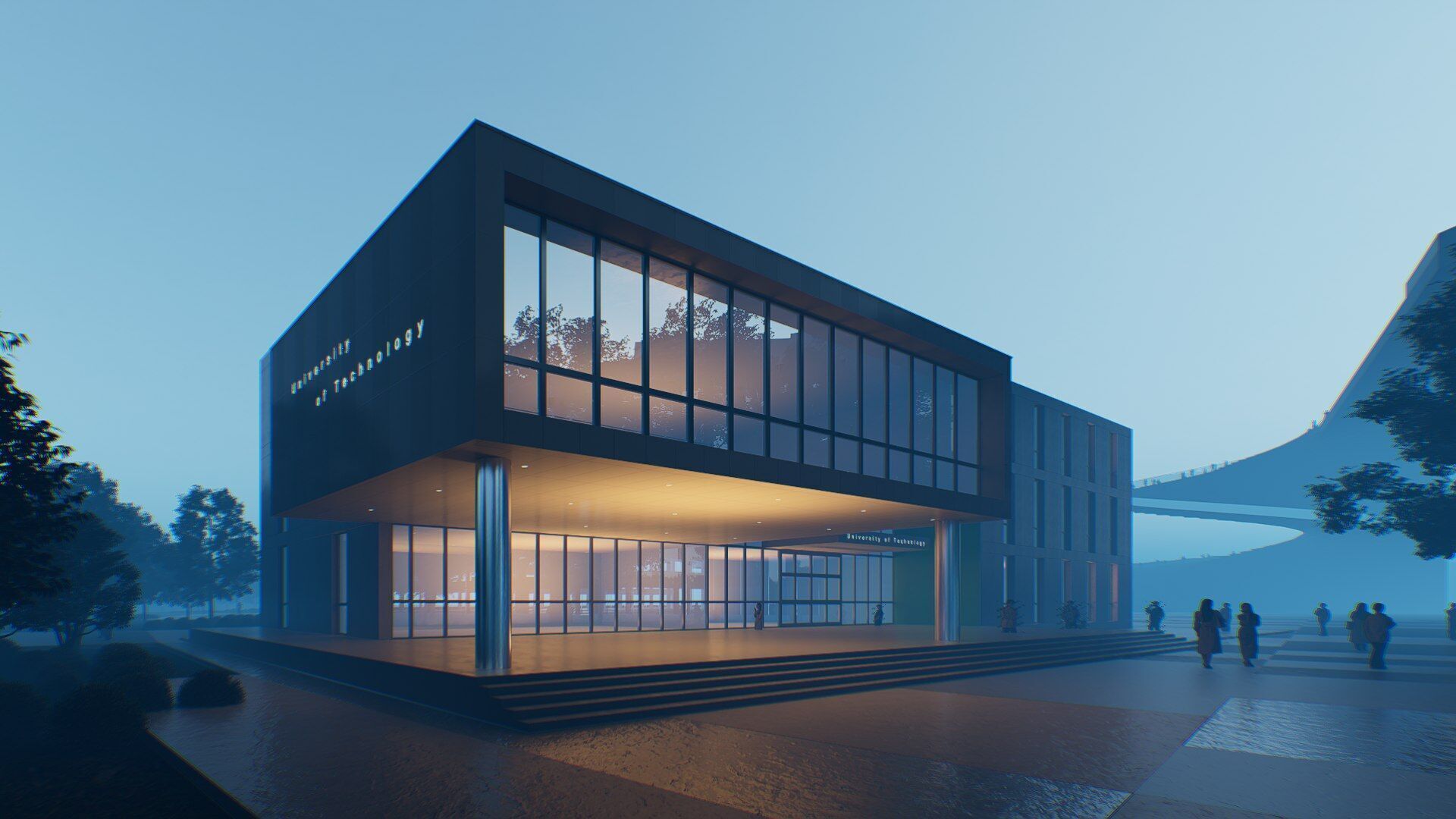 realistic university Low-poly 3D model_6