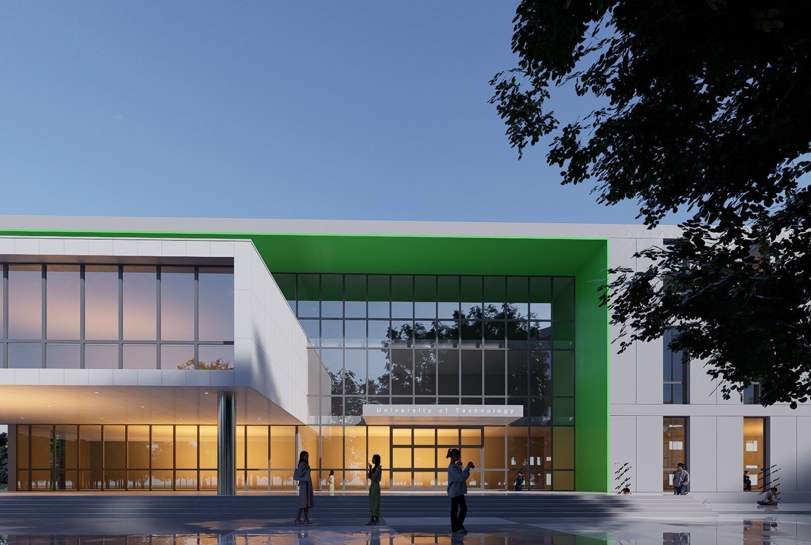 realistic university Low-poly 3D model_3