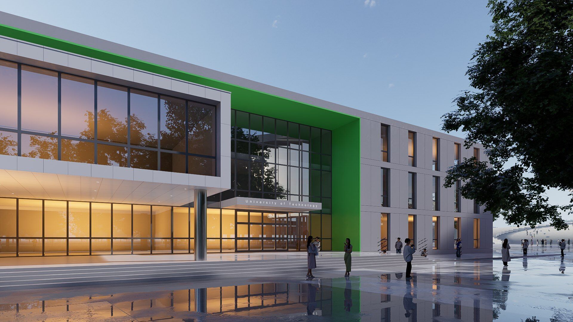 realistic university Low-poly 3D model_9