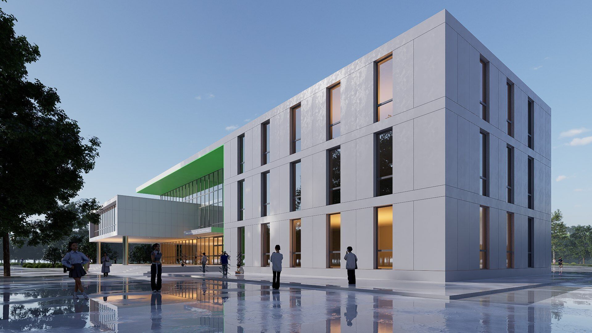 realistic university Low-poly 3D model_10