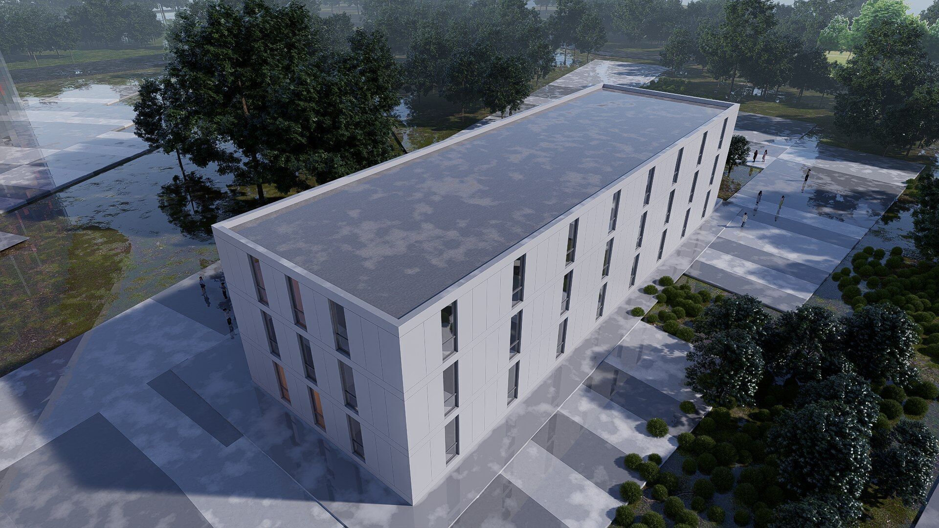 realistic university Low-poly 3D model_2