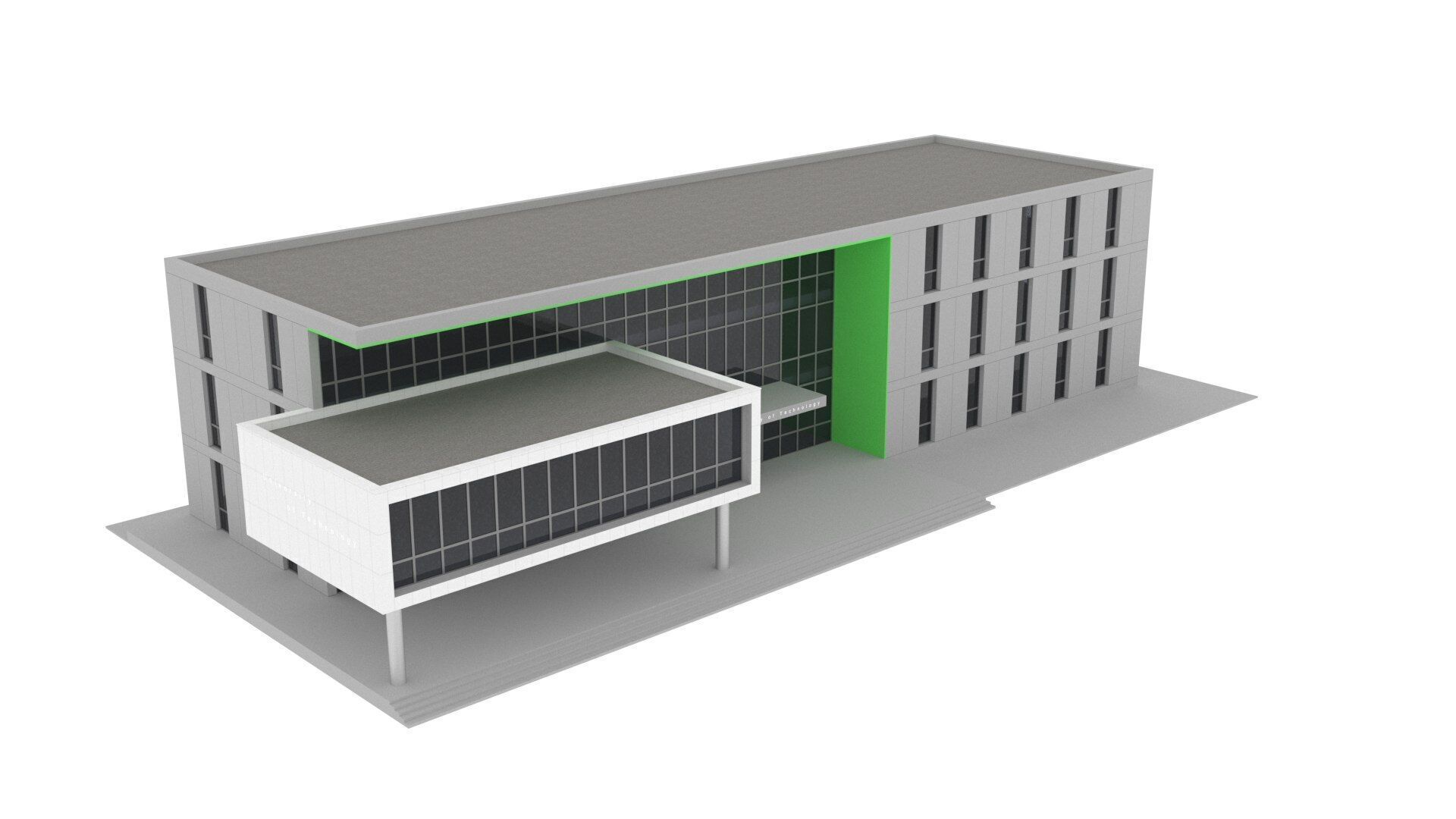 realistic university Low-poly 3D model_14