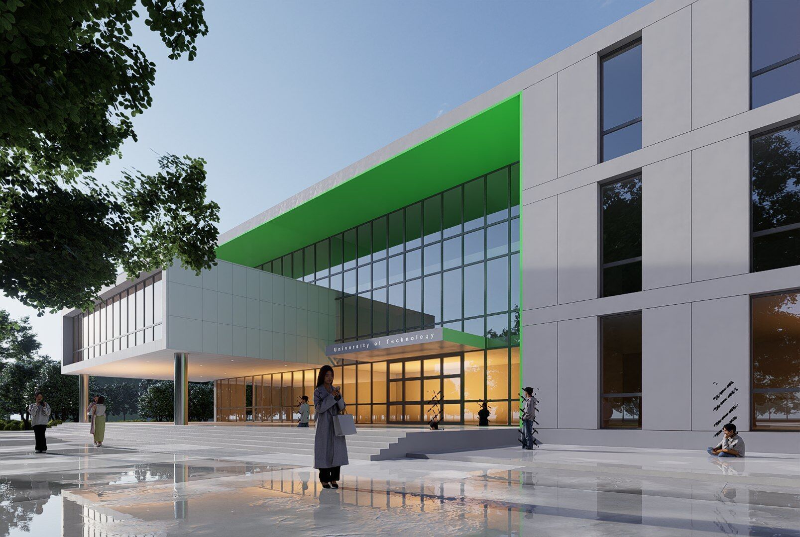 realistic university Low-poly 3D model_4