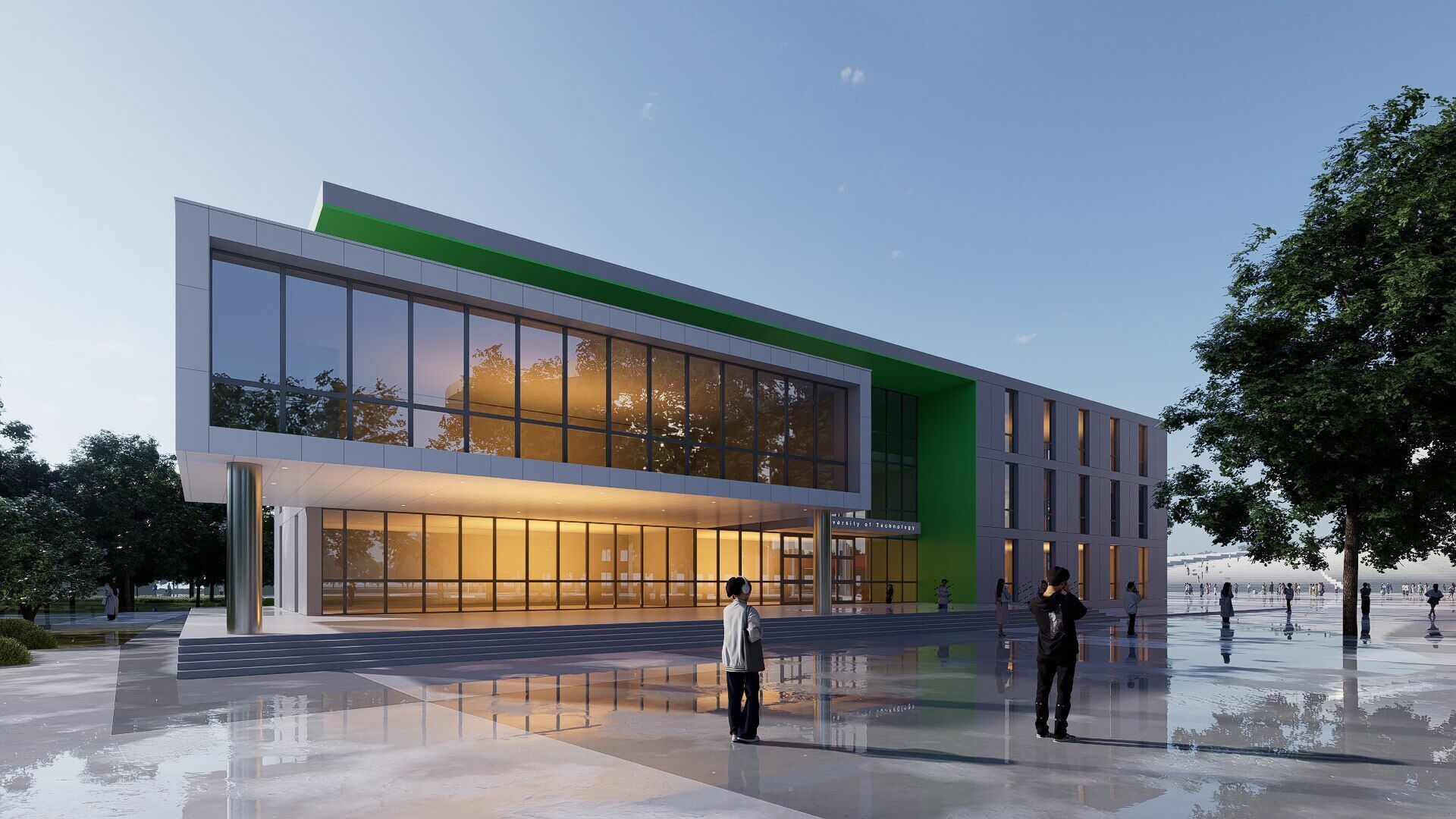 realistic university Low-poly 3D model_8