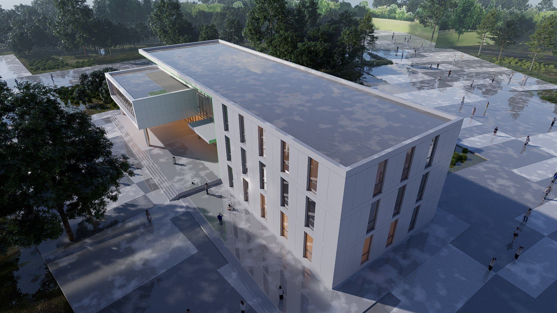 realistic university Low-poly 3D model_11