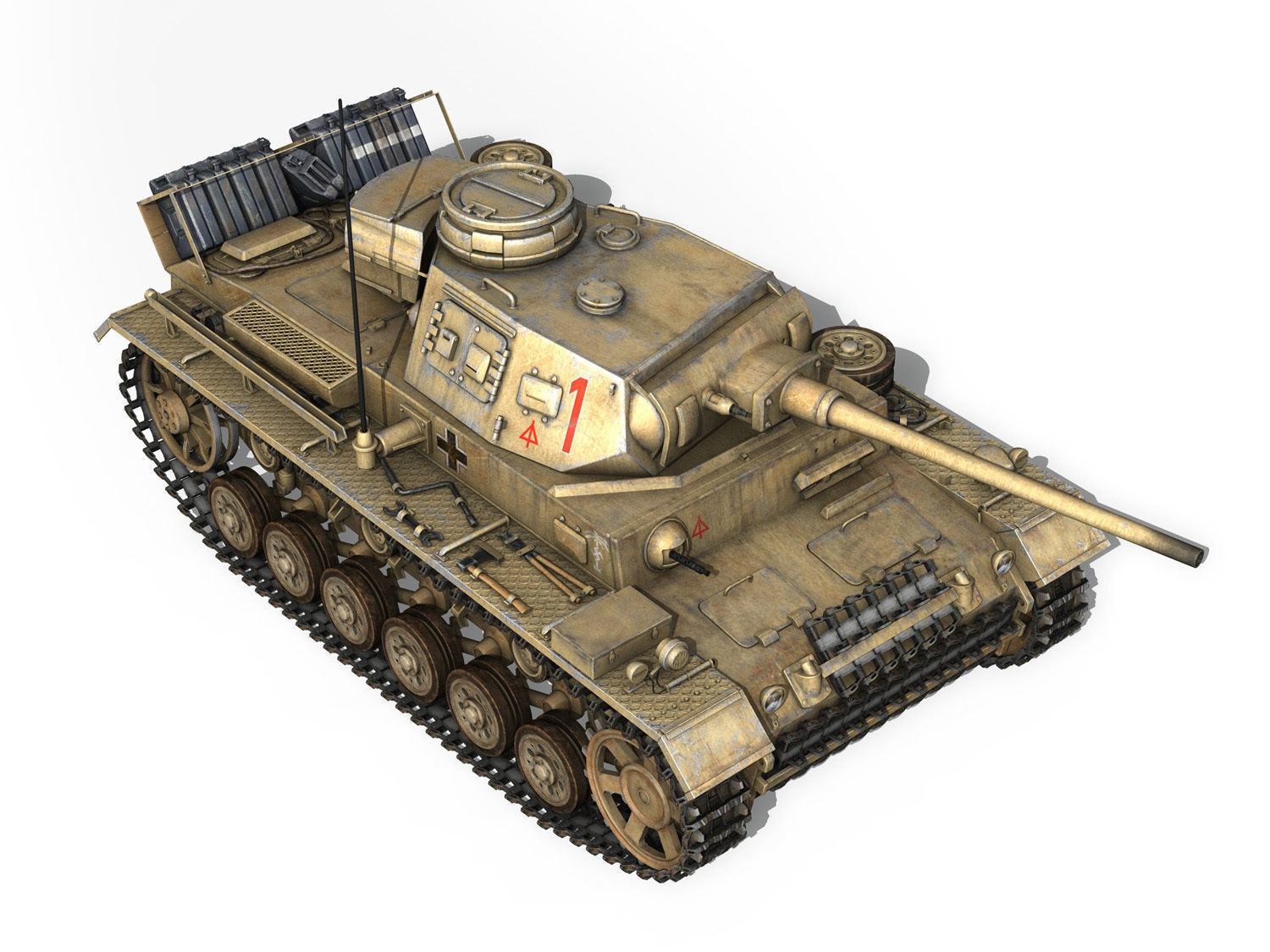 PzKpfw III - Ausf J - DAK - 1 3D model_8