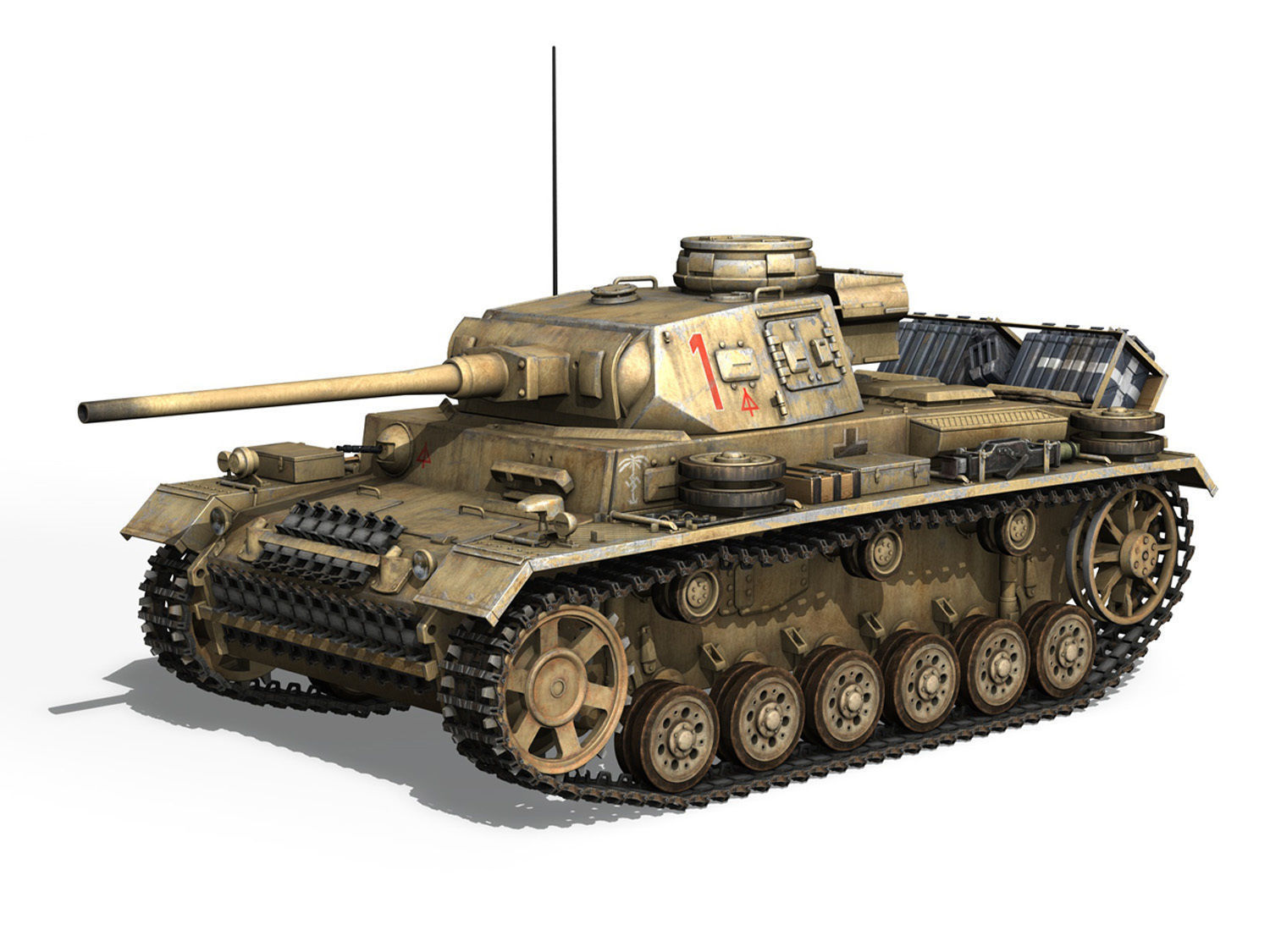PzKpfw III - Ausf J - DAK - 1 3D model_1