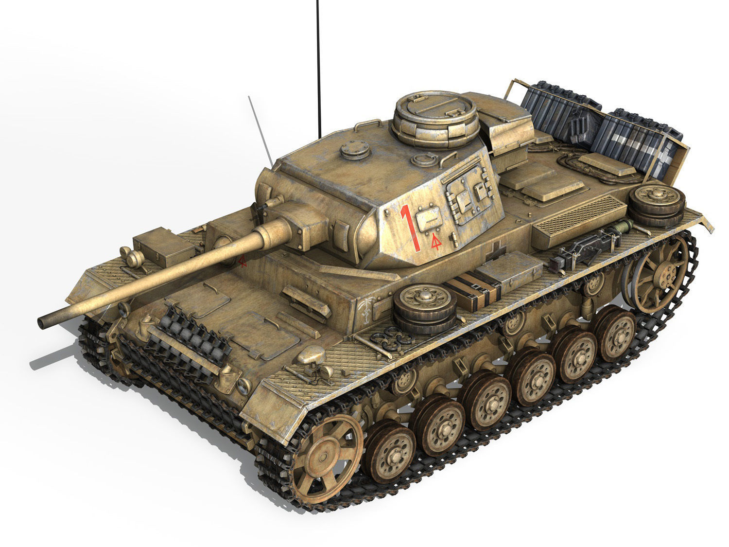 PzKpfw III - Ausf J - DAK - 1 3D model_2