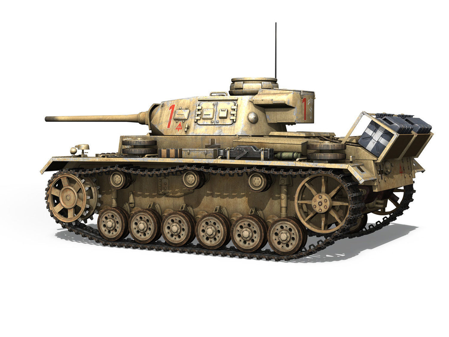PzKpfw III - Ausf J - DAK - 1 3D model_3