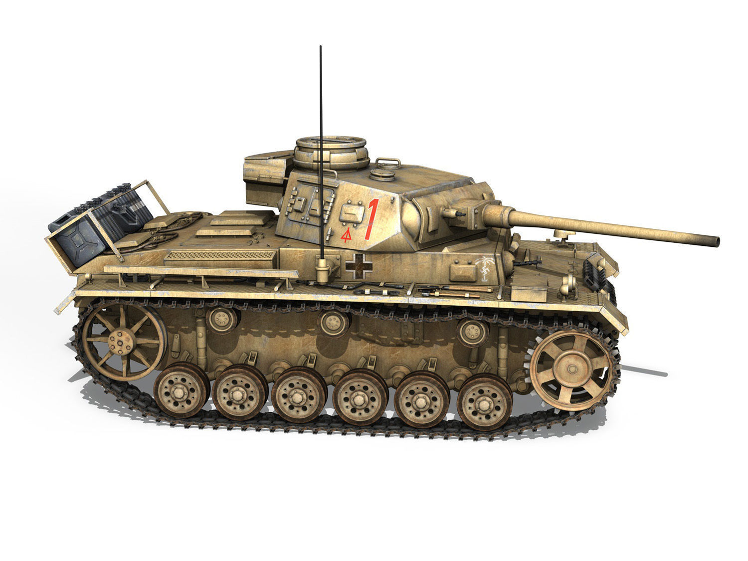 PzKpfw III - Ausf J - DAK - 1 3D model_6