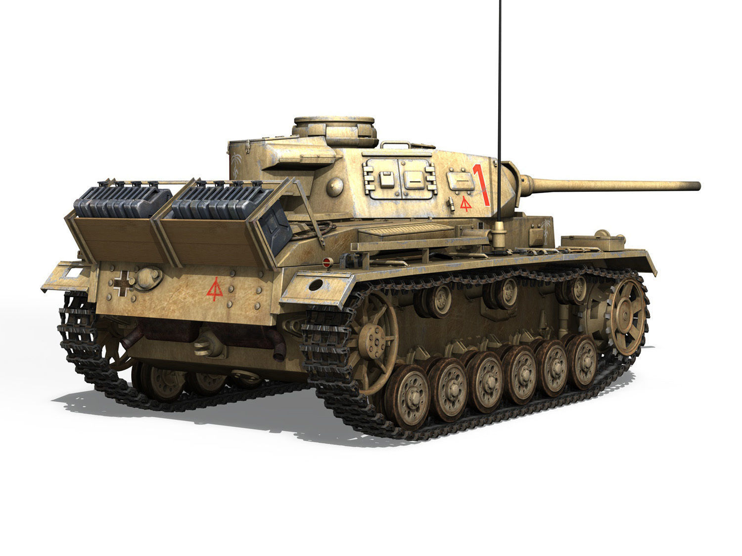 PzKpfw III - Ausf J - DAK - 1 3D model_5