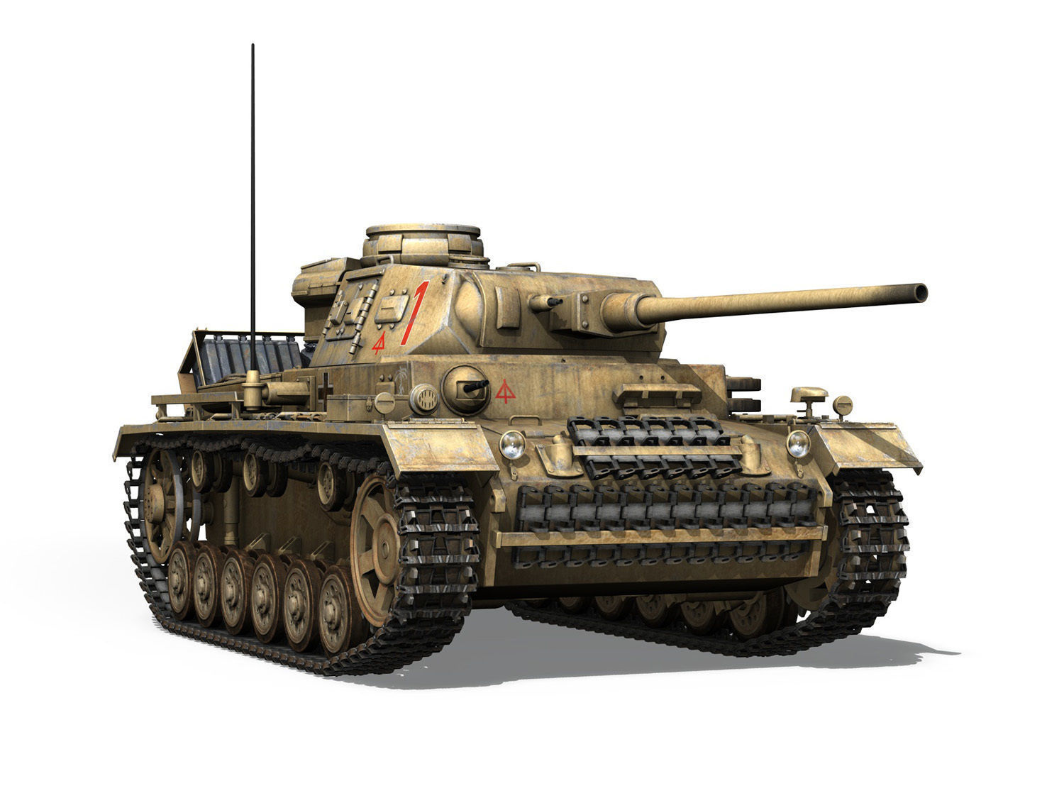 PzKpfw III - Ausf J - DAK - 1 3D model_7