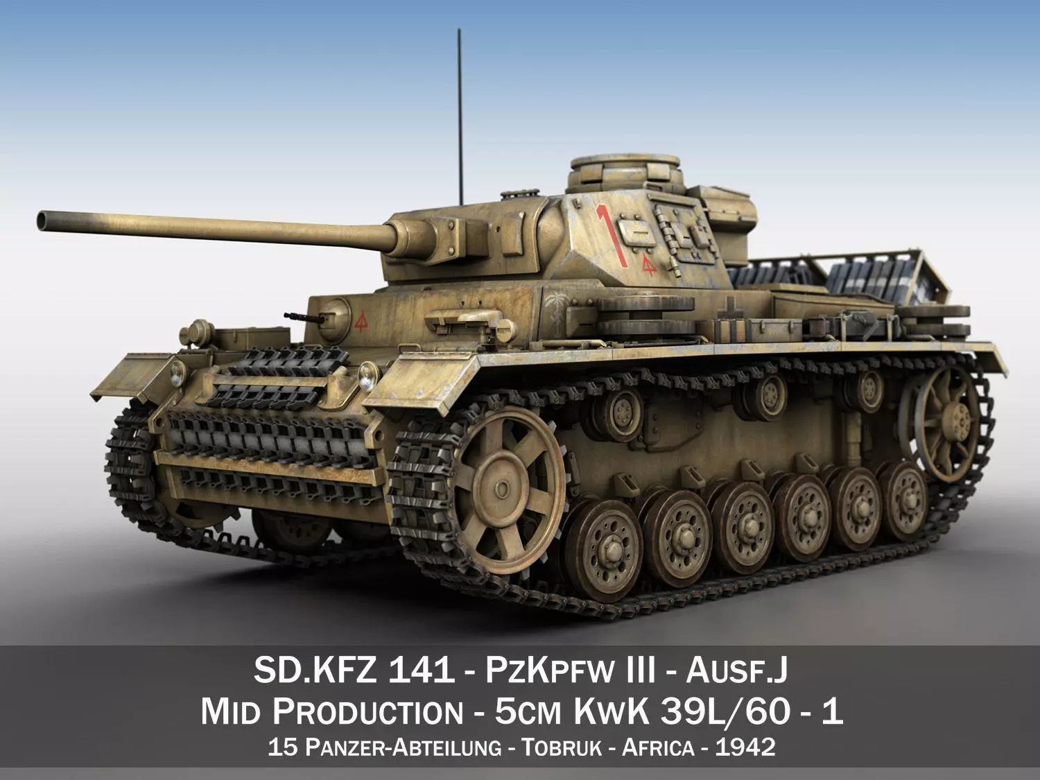 PzKpfw III - Ausf J - DAK - 1 3D model_0