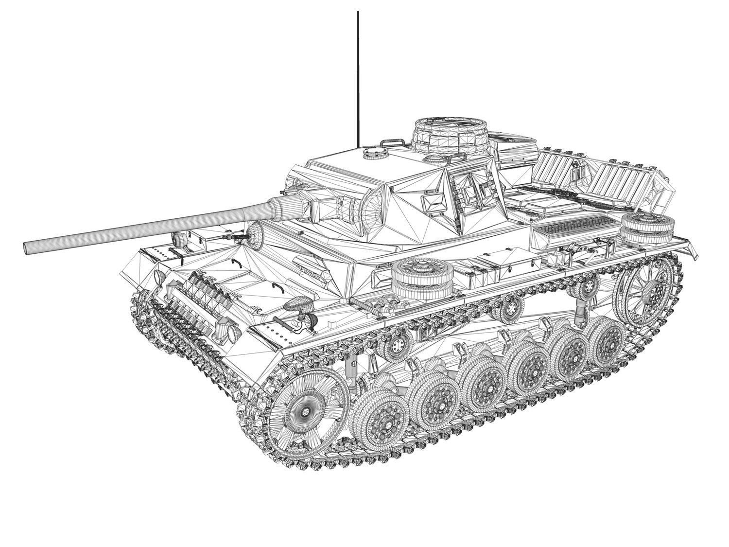 PzKpfw III - Ausf J - DAK - 1 3D model_11