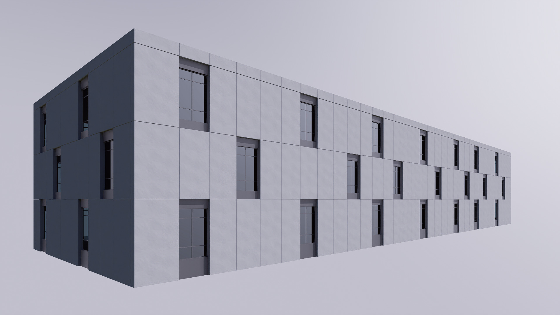 Modern building Low-poly 3D model_11