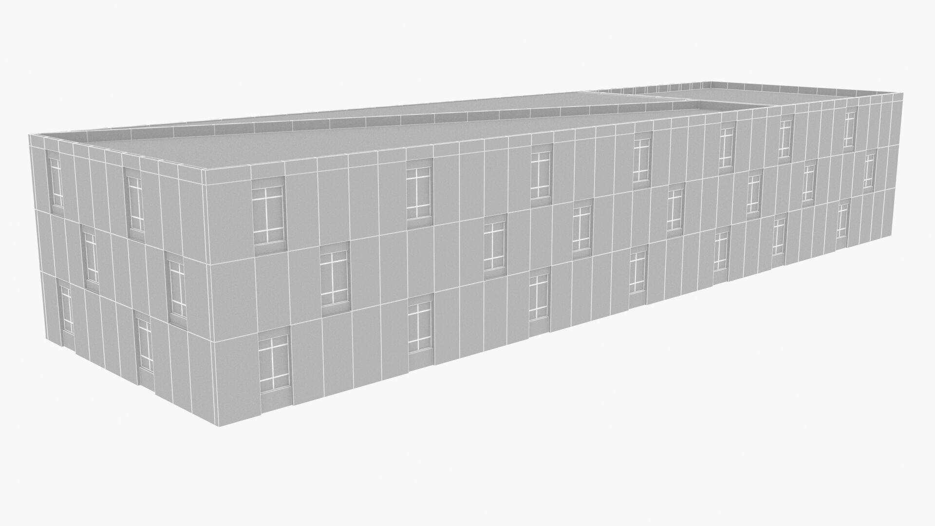 Modern building Low-poly 3D model_15