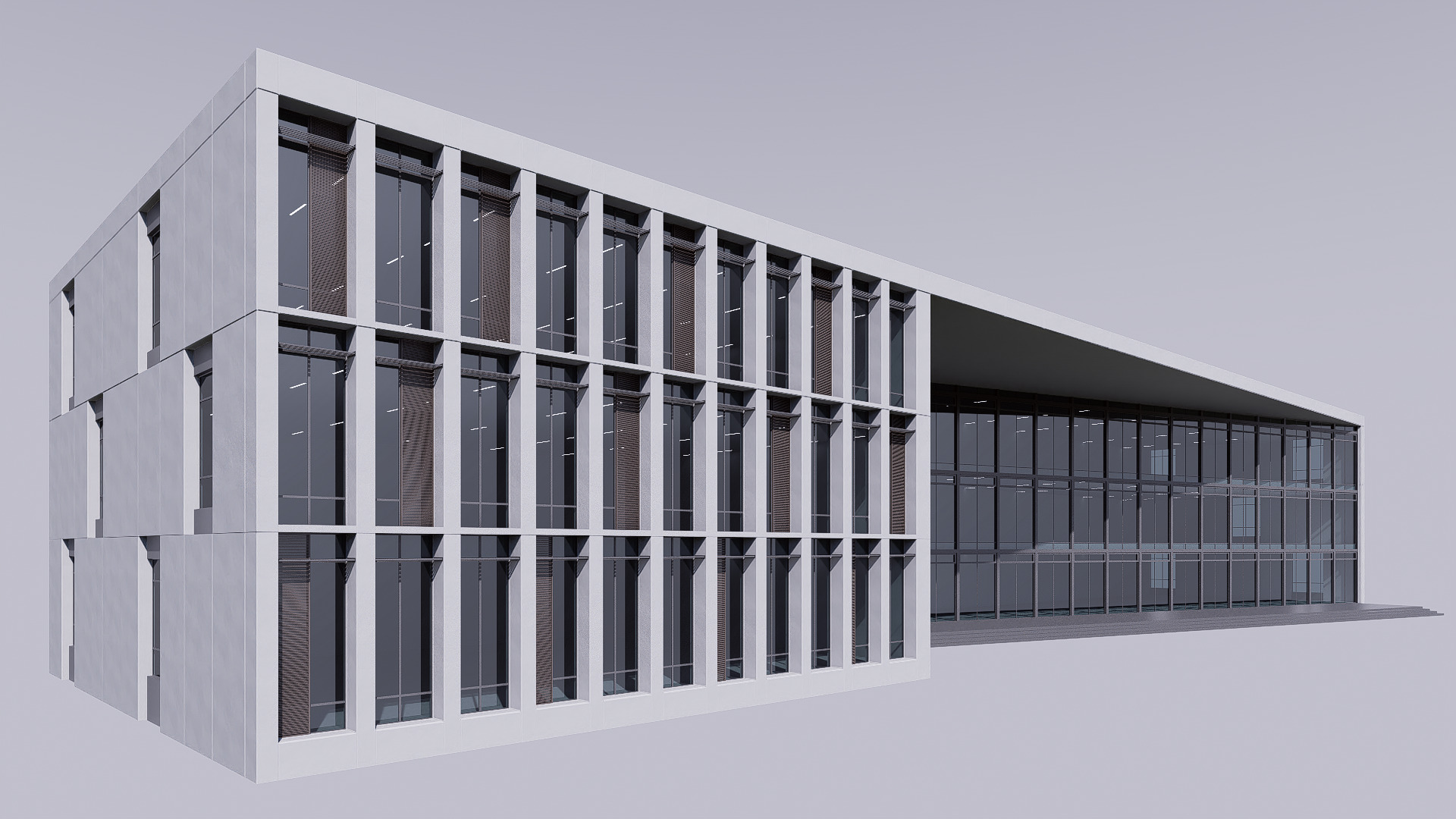 Modern building Low-poly 3D model_7