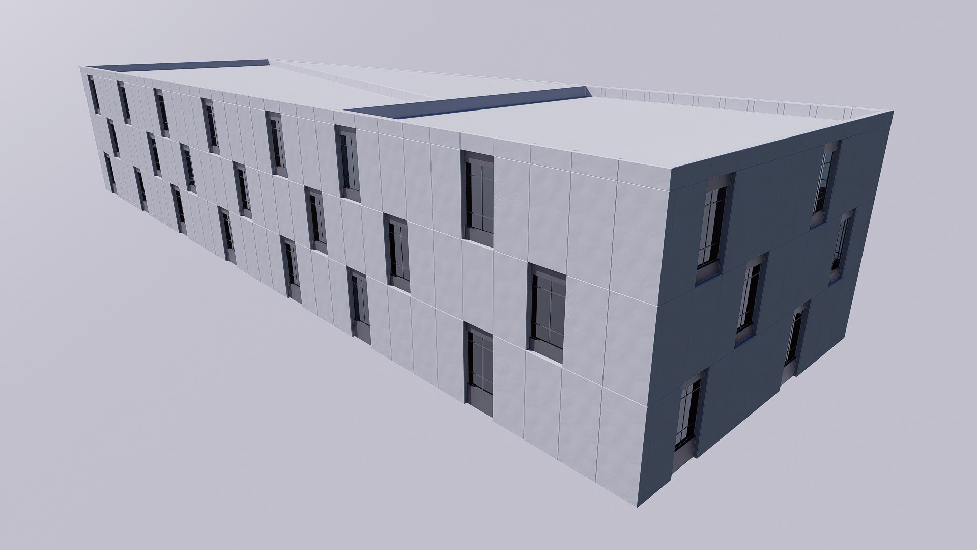Modern building Low-poly 3D model_9