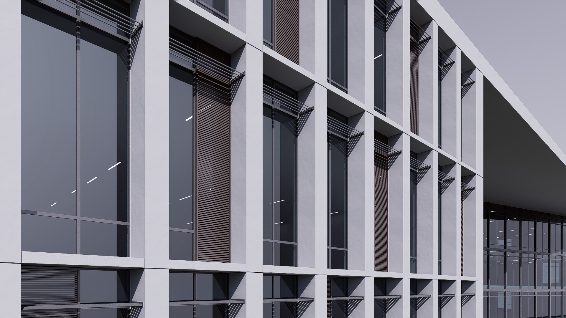 Modern building Low-poly 3D model_8