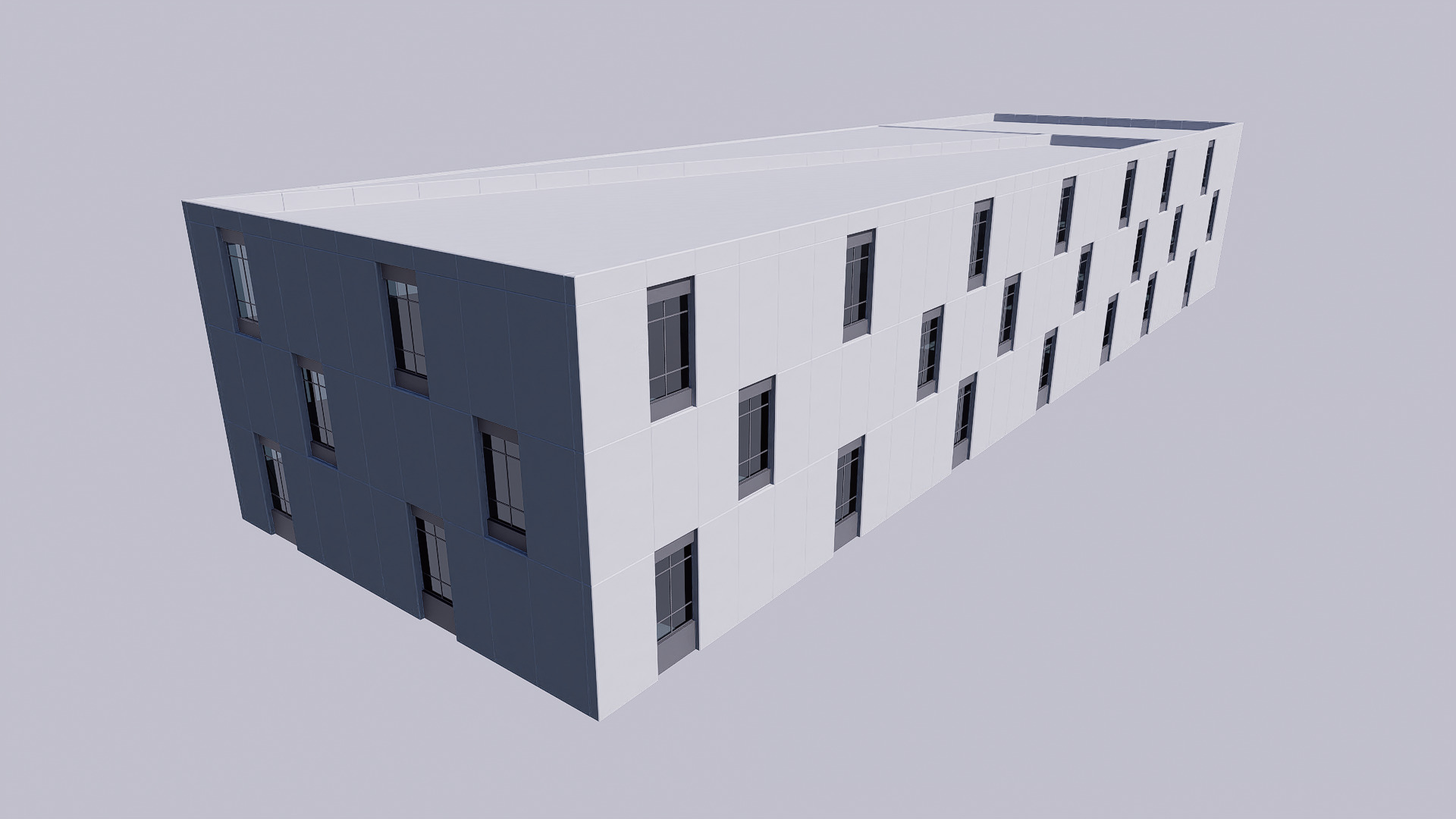 Modern building Low-poly 3D model_10