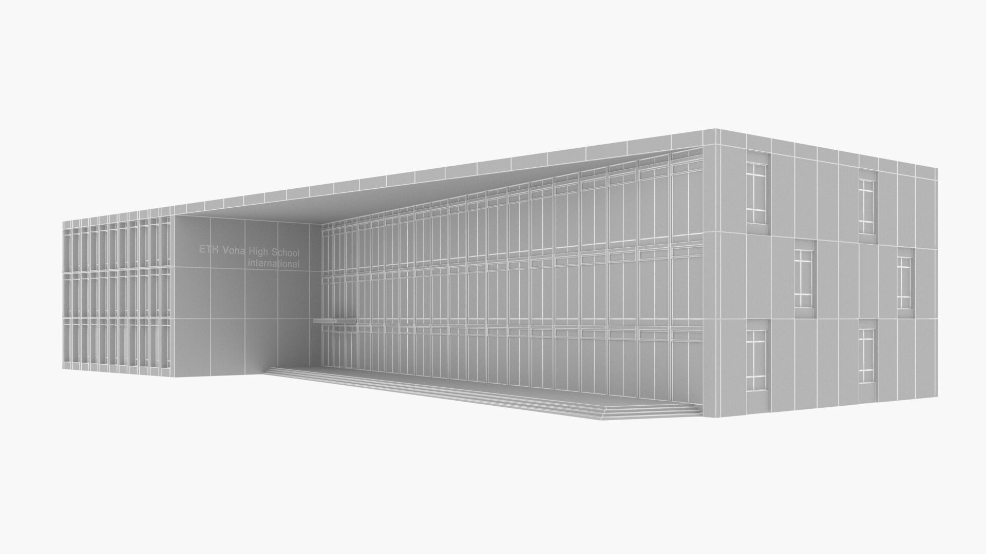 Modern building Low-poly 3D model_17