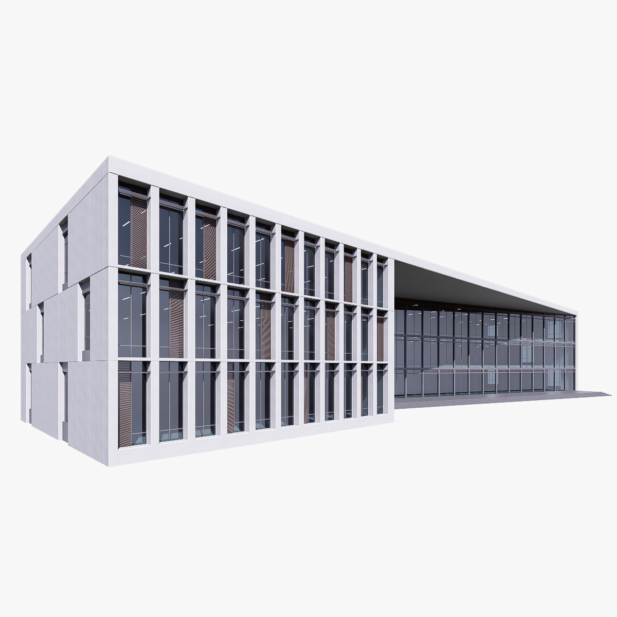 Modern building Low-poly 3D model_13