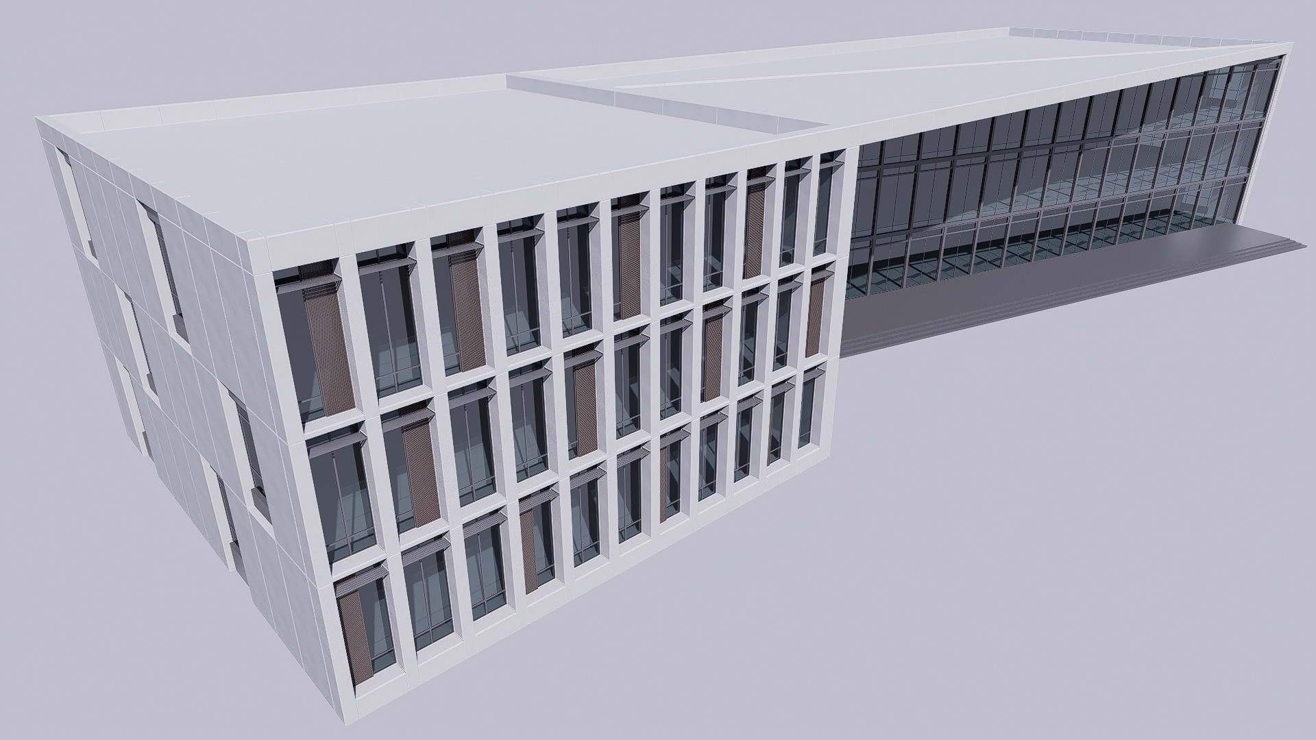 Modern building Low-poly 3D model_14