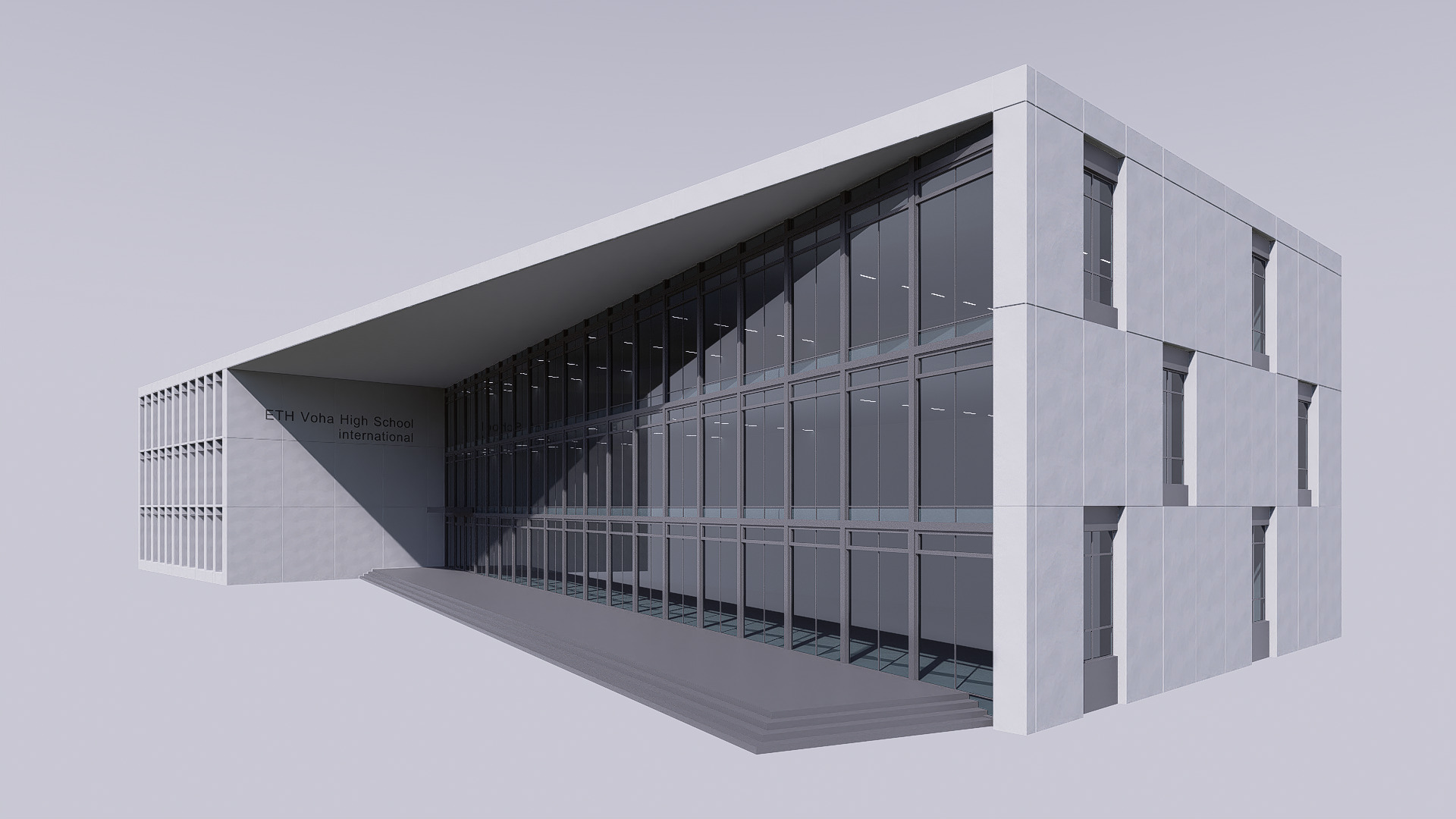 Modern building Low-poly 3D model_12
