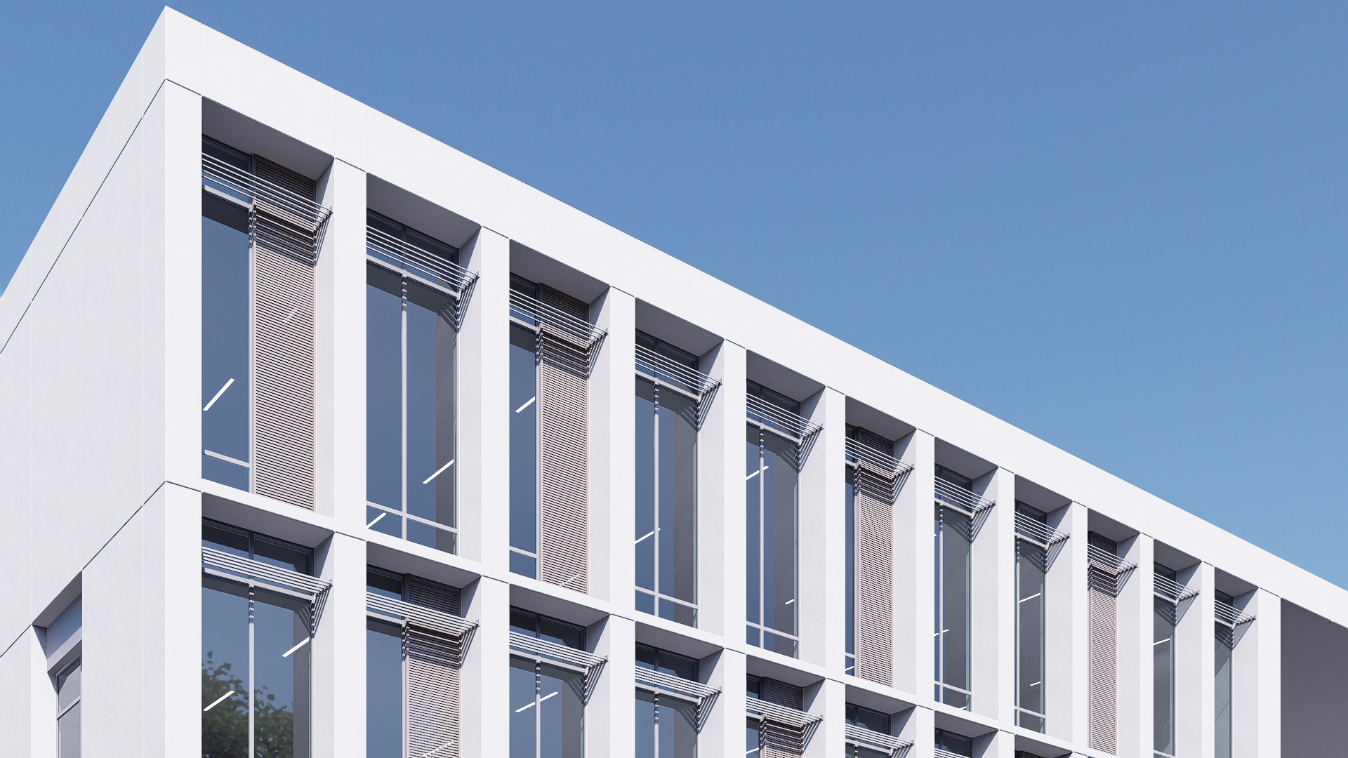 Modern building Low-poly 3D model_3