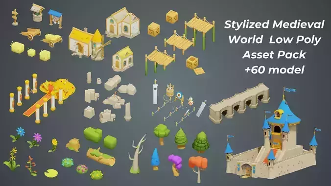 Stylized Medieval World - Low Poly Asset Pack
