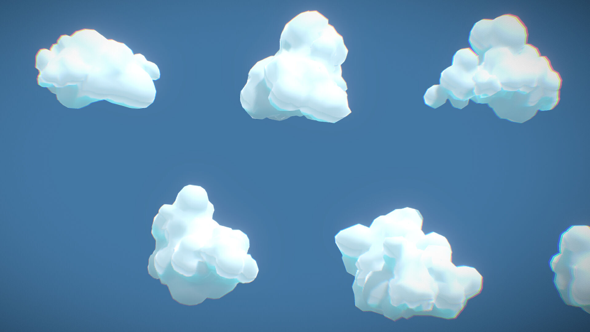 Stylized Clouds Pack - Vol 03 Low-poly 3D model_5